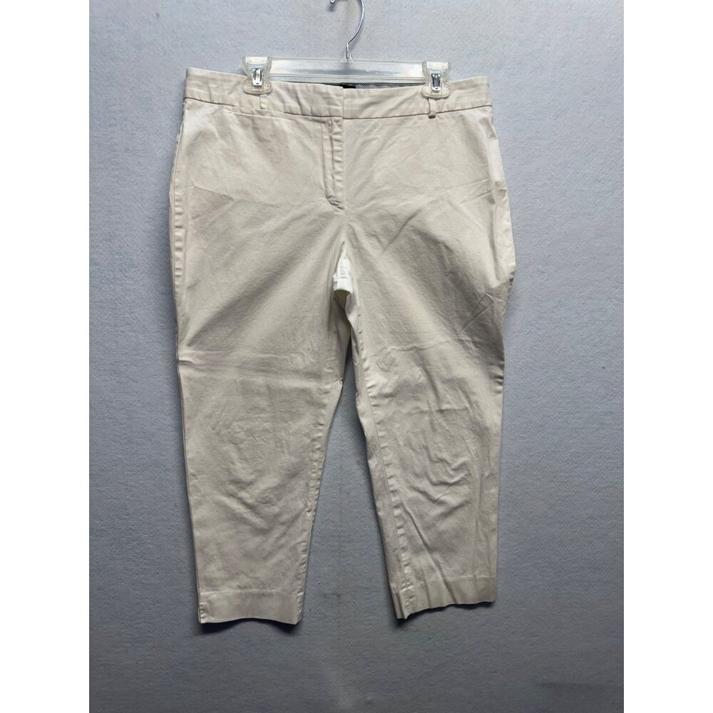 Talbots Womens Signature Slim Fit White Khakis Trousers Size 12